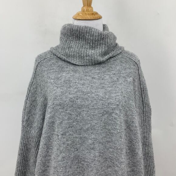 Peyton Jensen Tatum Tunic Sweater Women S Small Gray Turtleneck Pullover Stretch - Picture 5 of 16
